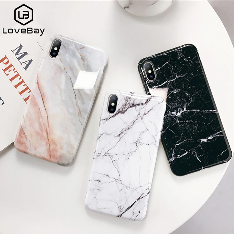 Lovebay Fallily чехол для телефона iphone XS X XR Xs Max мягкие IMD Силиконовые чехлы под мрамор 6 6S