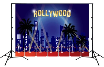

Hollywood Birthday Party Backdrops Movie Night Super Star Carpet Banner Studio Photo Background Celebrating Wall Decorations