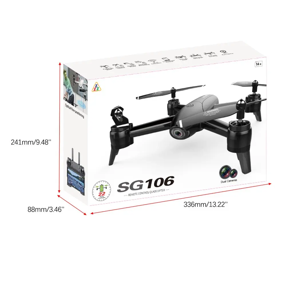 SG106 RC Дрон игрушки с 720/1080 P/4 k HD Dual 2,4G FPV WiFi широкоугольная камера с гравитационным зондированием Трансмиссия квадрокоптера в реальном времени