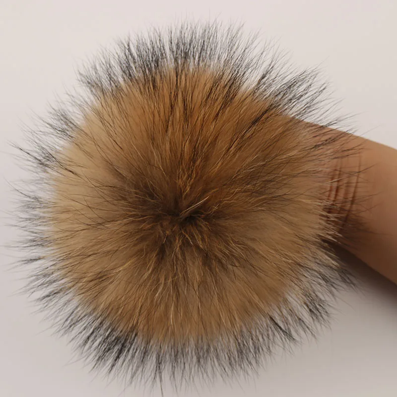 natural 15cm 5 шт. 15 см помпоны из натурального меха енота 13 см помпоны из меха лисы помпоны из натурального меха шляпа и Сумка Обувь шарфы аксессуары - Цвет: natural 15cm