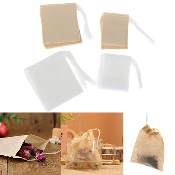 

100Pcs/Lot Paper Tea Bags Filter Empty Drawstring Teabags for Herb Loose Tea Wholesale