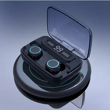 

M11 Bluetooth Earphone V5.0 TWS Touch Control Stereo Sport Wireless Earphones Noise-Reduction Earbuds Headset with Power Bank