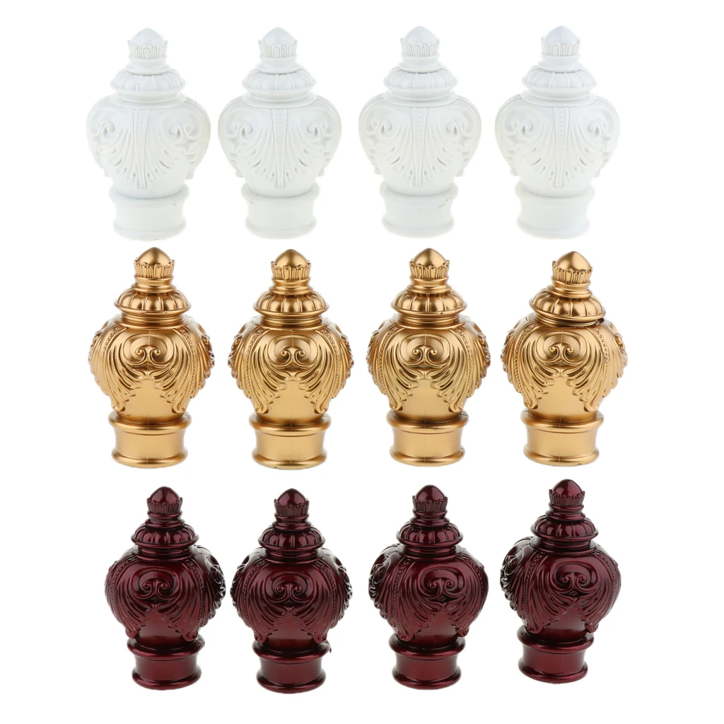 4 Pack Curtain Pole Ends Decorative Curtain Rod End Window Drapery Curtain Rod End Decorative Curtain Rod Ends Drape Rod Finials