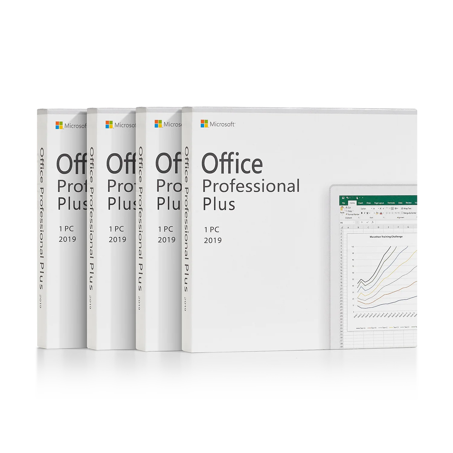 

Microsoft Office 2019 Pro plus with DVD for PC Package with Key Code retail box