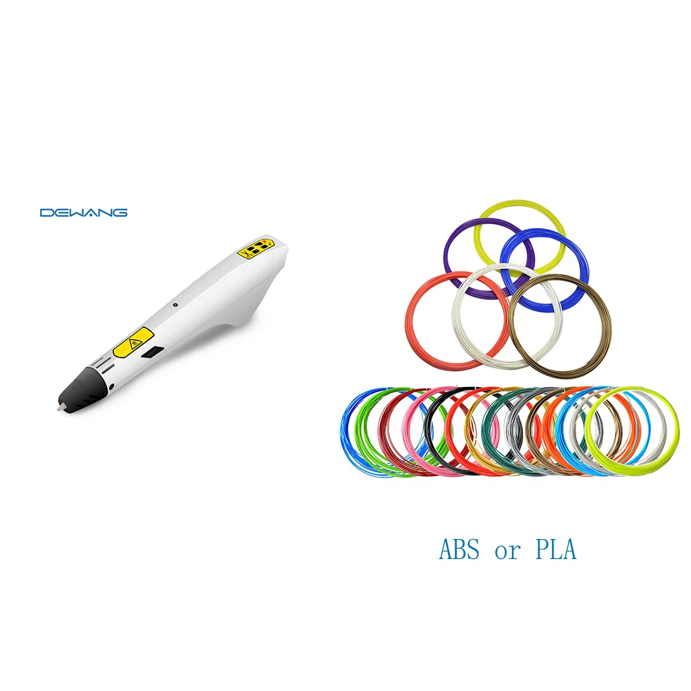 DEWANG, 3D ручка, ручка для черчения ABS/PLA нити, 3D ручка для печати, искусство и ремесла, 3D Ручка для рисования, для детей, стебель, обучающая игрушка - Цвет: 10meter x 20colors