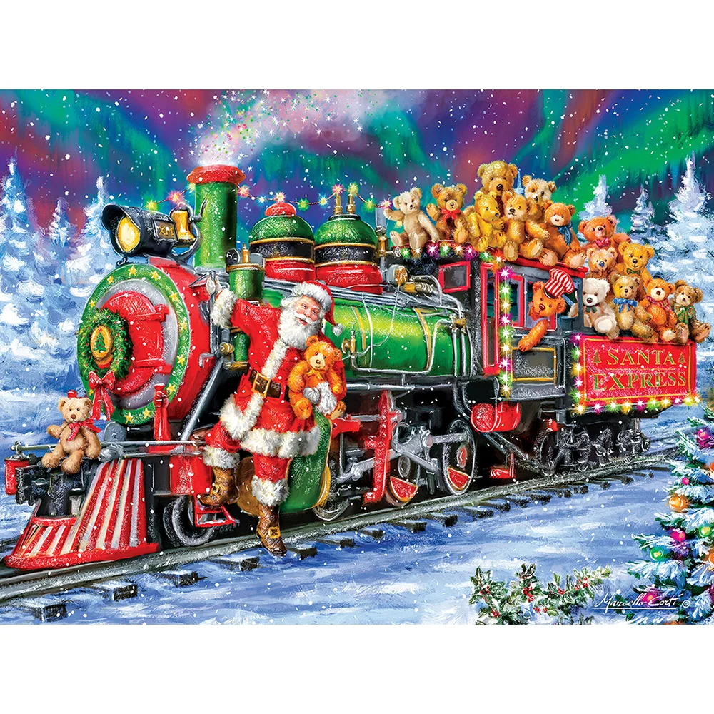 

Full Drill Diamond Painting Christmas Santa Claus Wall Decoration Embroidery Mosaic Train Handmade Gift Diamond Art