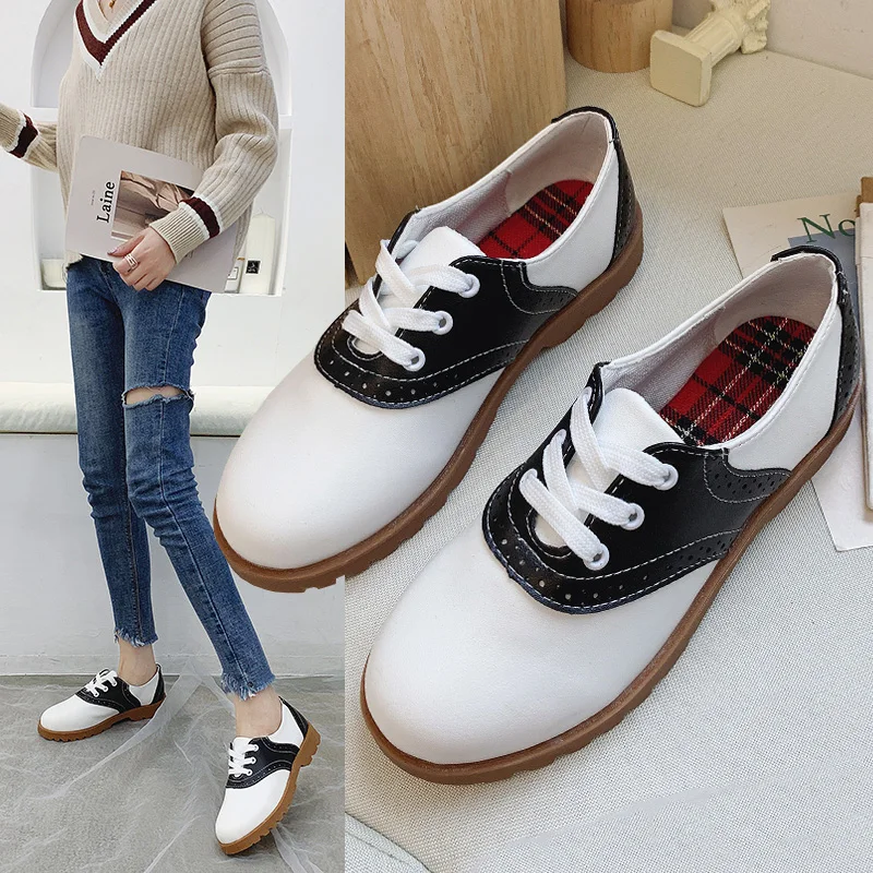 

Round Toe Nurse Shoes Casual Female Sneakers Dress Flats Women Autumn Shallow Mouth 2019 Fashion Women's Low Heels Oxfords