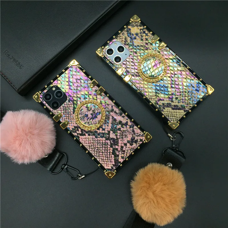 Модный чехол из искусственной кожи со змеиной кожей для iPhone 13 12 11 Pro Max 6 6S Plus 7 8 X XS XR