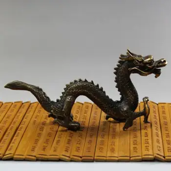 

YM Copper Statue Animal Statue Dragon Ornaments Antique Copper Zodiac Crafts Feng Shui Mascot Ancient Player Home Collections Qi