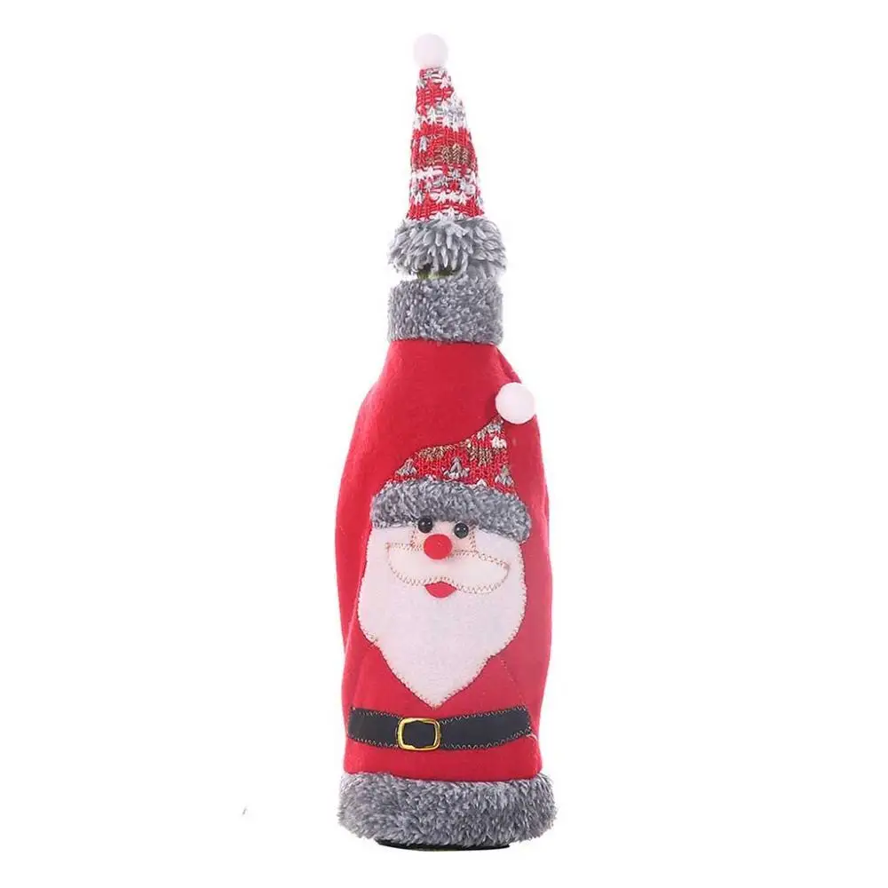Чехол для бутылки вина Санта-Клауса, Рождественский подарок на год, сумка, настольное украшение, веселые украшения для рождественской вечеринки, крышка бутылки вина# 3F - Цвет: Светло-зеленый