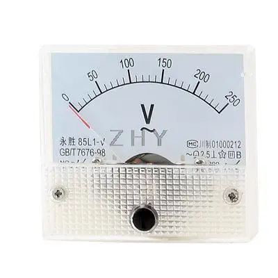 Пластиковый корпус Аналоговый AC 0-250V масштабный диапазон панель счетчика напряжения