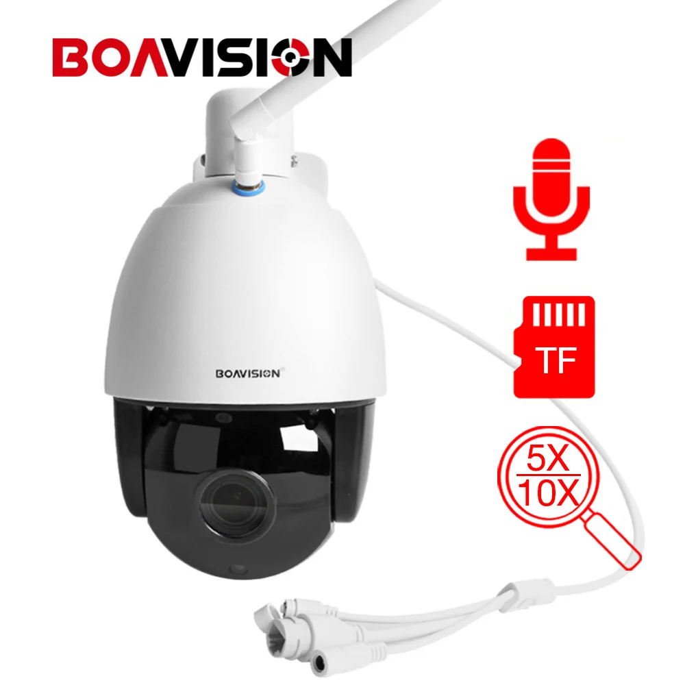 1080P Беспроводная WIFI PTZ купольная IP камера наружная 5X 10X Zoom IR 60M CCTV видеонаблюдения