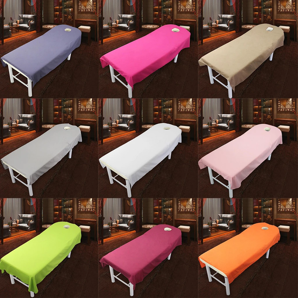 Massage Bed Cover Soft Salon Spa Facial Sheet Face Breath Hole Bedding | Дом и сад