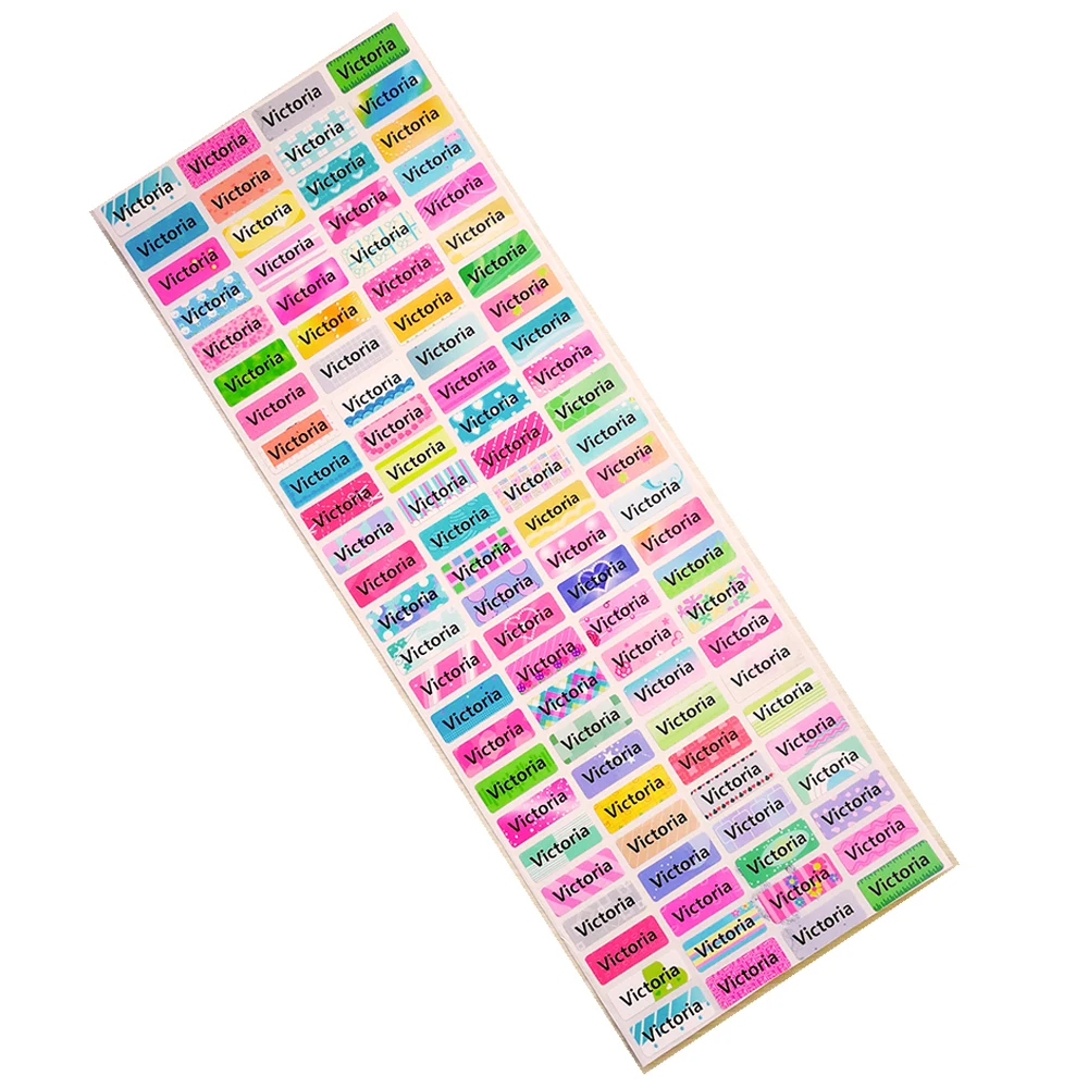 100 pcs Water Proof School Label Personalized Name Stickers Decal Multi Purpose Colorful Multi Color Scrapbooking & Stamps