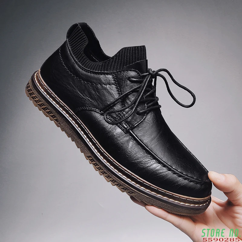 

Fashion Men Leather Casual Shoes Luxury Brand Men's Outdoor Walking Sneakers Casual Men Loafers 2020 New
