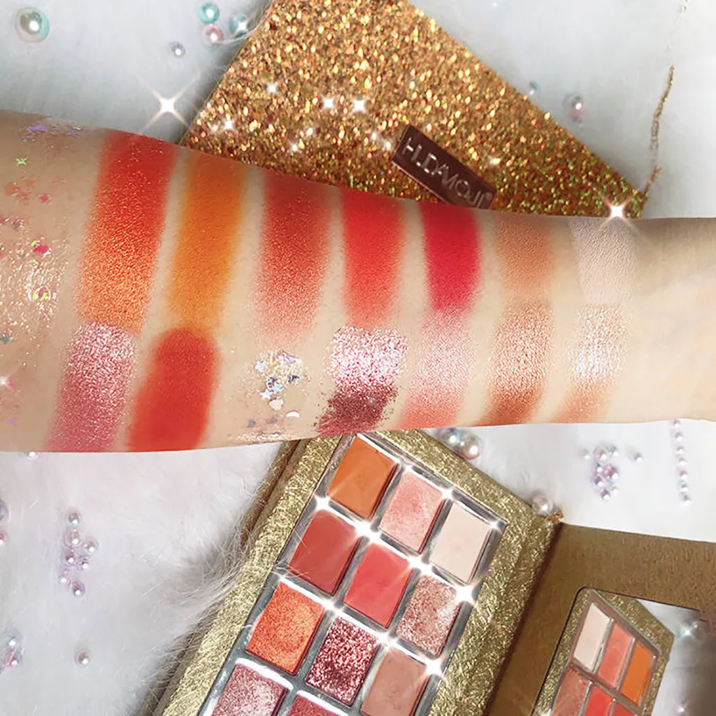 Glitter Eyeshadow Palette Nude Matte Metallic Smoky Lasting Makeup Shadows Professional Eye Makeup With Mirror#YJ2