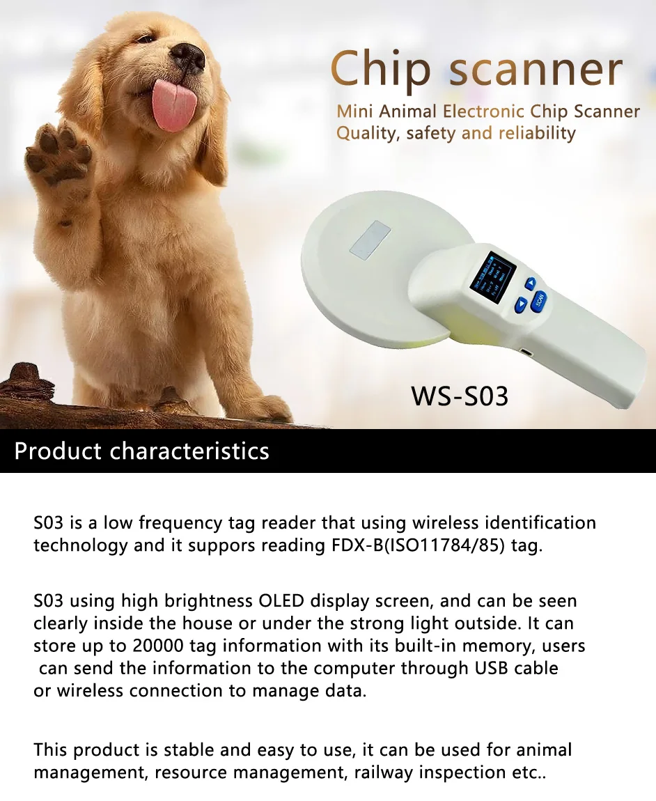 ISO11785_84 FDX/B Pet сканер микрочипов метка радиочастотной идентификации для животных считыватель сканер чипов у собак низкочастотный переносной rfid-считыватель с мини-чип