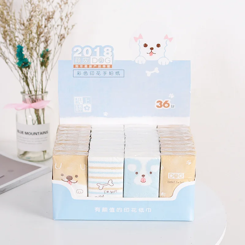

SHKP New Style Creative Cartoon Cute Printed Handkerchief Paper Three Layer Unscented Thick Logs Paper Towel Manufacturers Direc