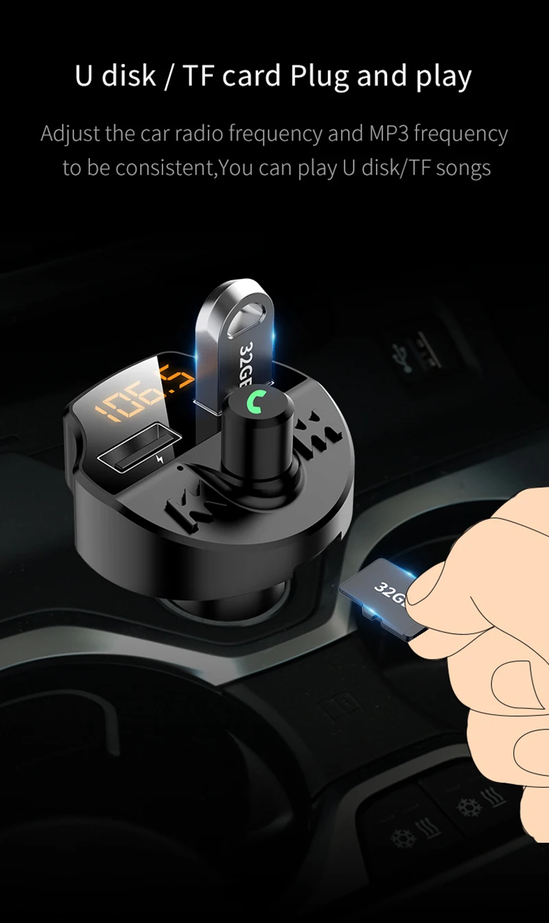 Tancredy MP3 плеер Fm передатчик 3.1A двойное USB Автомобильное зарядное устройство с светодиодный дисплей зарядное устройство для телефона автомобильный комплект Bluetooth для стайлинга автомобиля