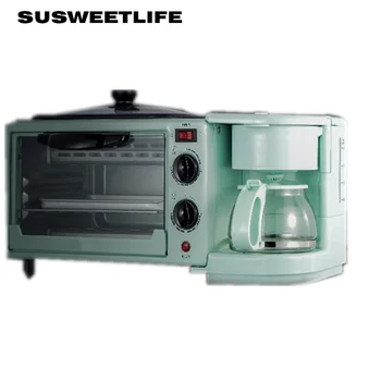 

Home multifunctional three-in-one breakfast machine Mini electric oven Coffee maker Omelette Bread maker Toaster