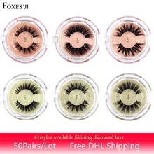 FOXESJI 50pairs Mink Lashes 3D False Eyelashes Cross Thick Fluffy Natural Real Mink hair Eye Lashes Eyelash Extension Makeup FOXESJI 50pairs Mink Lashes 3D False Eyelashes Cross Thick Fluffy Natural Real Mink hair Eye Lashes Eyelash Extension Makeup
