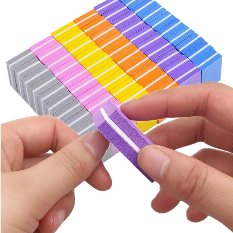 

10/20/50pcs Lot Double Sided Nail File Blocks Elastic Sponge Mini Nail Polishing Sanding Buffer Manicure Nail Art Tools