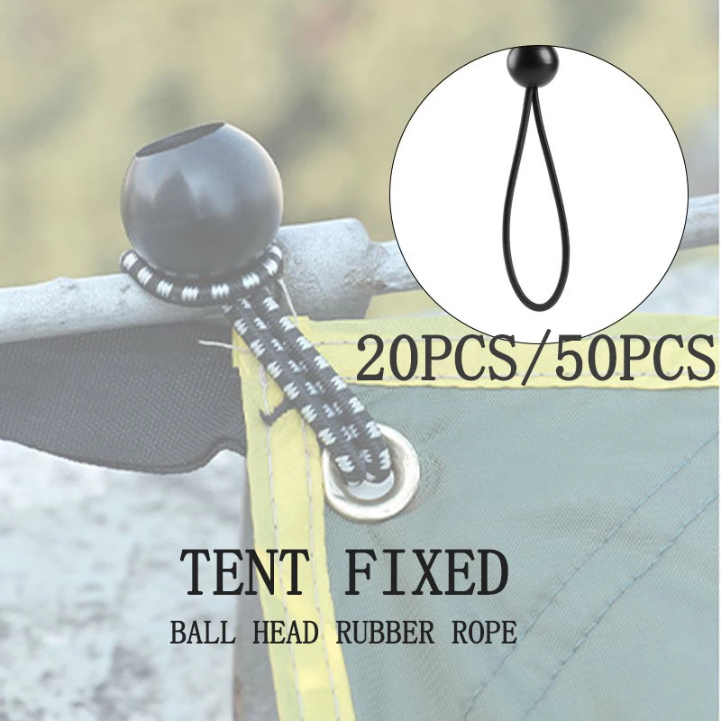 

Camping Tent Ball Head Rubber Rope Canopy Elastic Rope Strapping for Tents Anti-Dropping Easy To Bundle Storage Tent Fixed