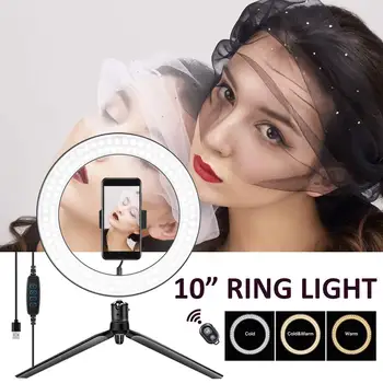 

Selfie Led Ring Light Makeup Ring Lamp With Tripod Stand Video Photography Lighting For Youtube Live Streaming Phone Holder
