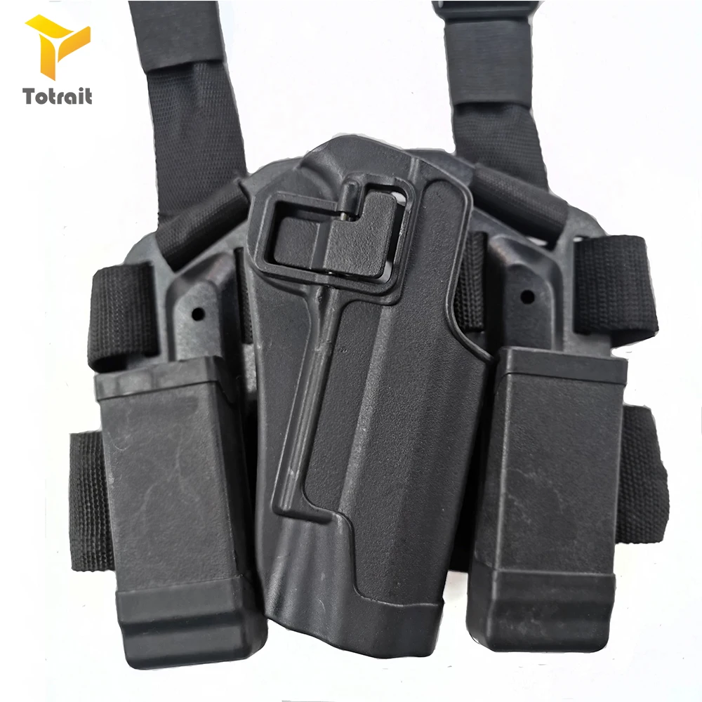 black TOtrait CQC тактический страйкбол Кольт 1911 кобура для пистолета аксессуар тактическая кобура для пистолета Военная армейская кобура для ног - Цвет: black
