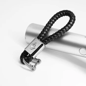 

Car keychain chain braided rope logo for Kia Renault Koleos Twingo Clio Key Rings for Peugeot honda Hyundai ford Car Styling