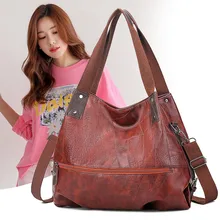 Большие женские сумки на плечо женская большая сумка-хобо роскошная сумка с ручкой сверху для дам Ретро Vantage кожаная повседневная сумка-тоут ручная сумка