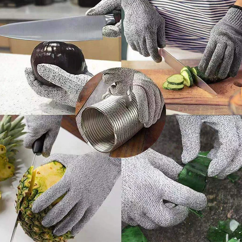 Анти-порезы перчатки для кухни мясника защита труда порезостойкие безопасности анти-лигирование ножевые перчатки 5 HPPE
