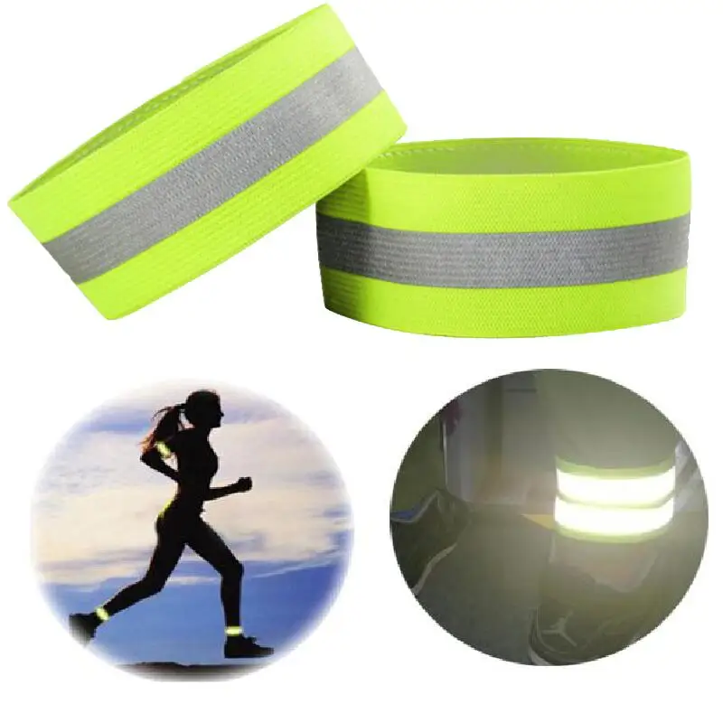 High Visibility Reflective Vest Elastic Strap Wristbands Ankle Emergence Warning Night Running Cycling Sports Safety Vests