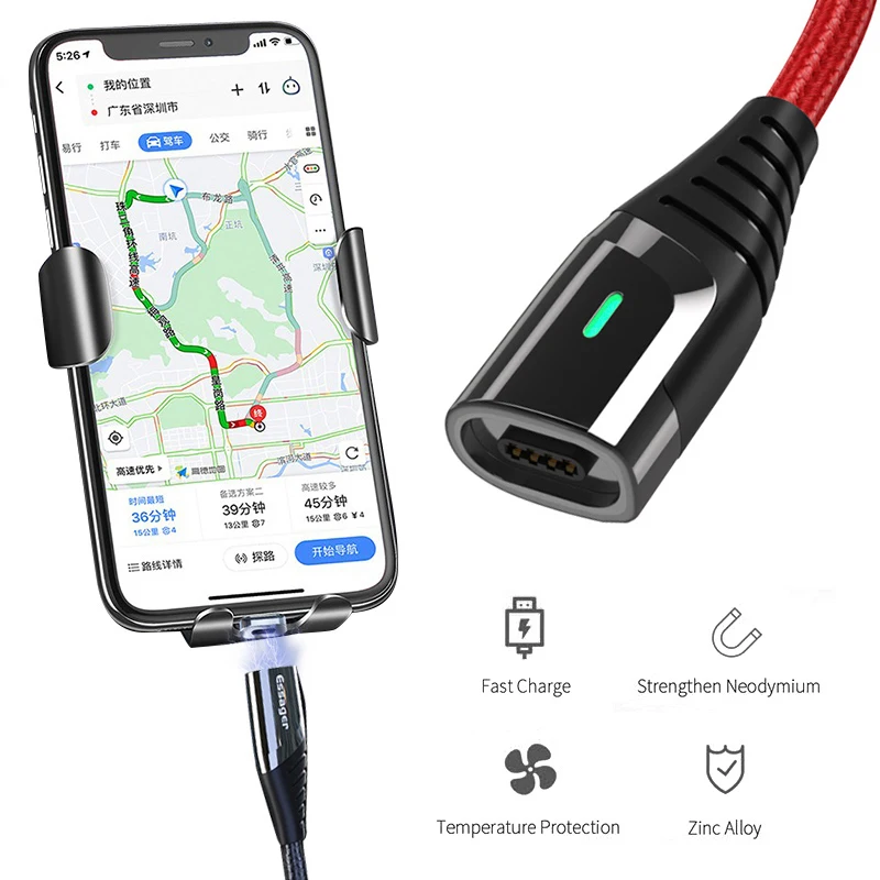 Магнитный зарядный кабель для смартфона провод быстрой зарядки iPhone Samsung USB Type-C |