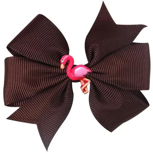 NEW 36 COLORS pinwheel Hair Bows 3.5'' flamingo baby Girls bow Clips Toddler Hair Accessories Grosgrain Dovetail Hairpin 36pcs/ - Цвет: color 24