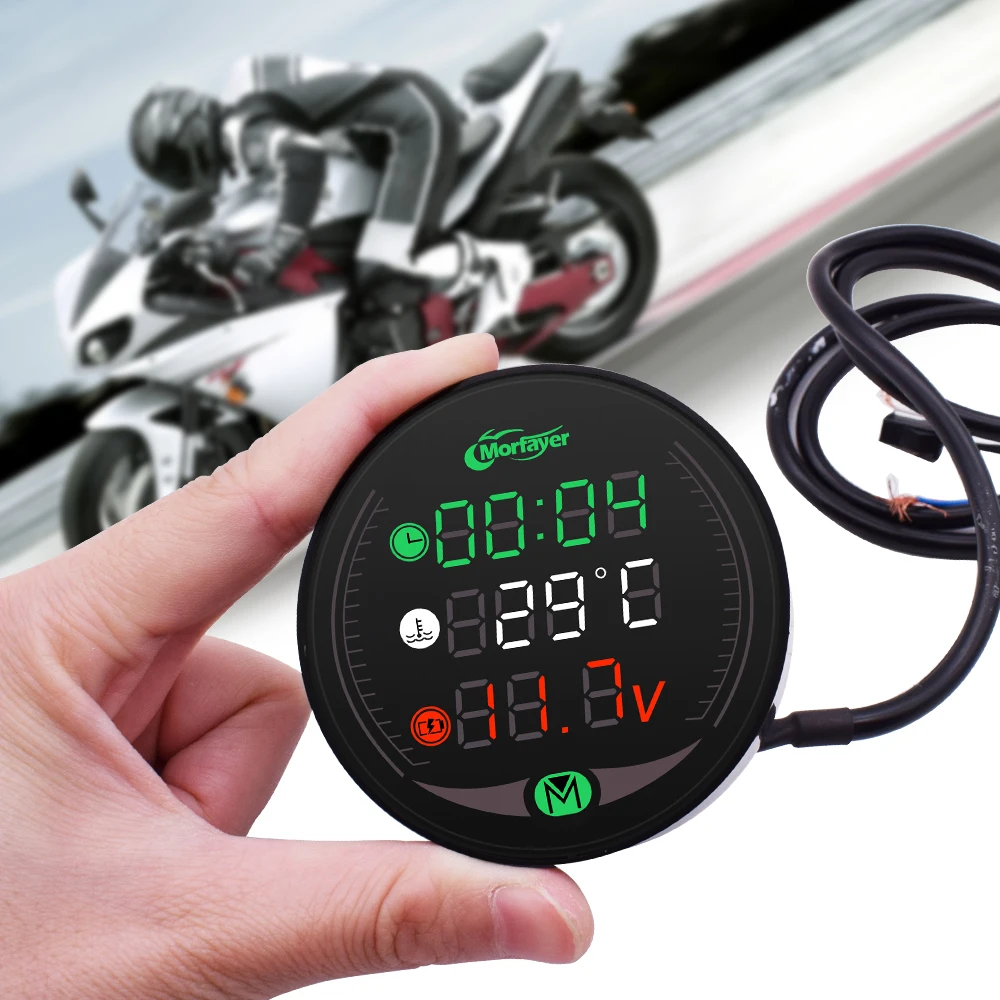 For BMW R1250GS R1200 RT S ST S1000 R RR XR Ducati S4 S4R Motorcycle Tester LED Display Waterproof Voltmeter Multifunction Meter