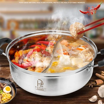 

28cm Stainless Steel Pot hotpot Induction Cooker Gas Stove Compatible Pot Home Kitchen Cookware Soup Cooking Pot