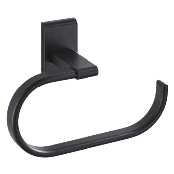 

1 Pc Towel Ring Free Punch Wall Mounted Towel Rack Practical Towel Holder for Home Bathroom Use (Black)