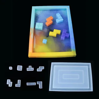 

Tetris Building Block Brick Silicone Mold Epoxy Resin DIY Making Tools