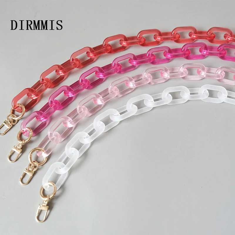 New Fashion Woman Handbag Accessory Parts White Red Pink Candy Acrylic Resin Chain Luxury Strap Women Shoulder Cute Clutch Chain diy new fashion woman handbag accessory chain beige acrylic green resin luxury strap women clutch shoulder purse chain