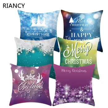 

1Pcs Christmas Fireworks Snowflake Alphabet Pattern 45*45cm Polyester Cushion Cover Decorative Sofa Home Decor Pillowcover 40994
