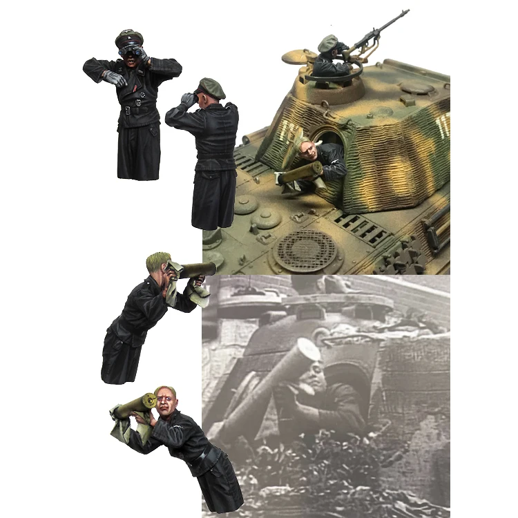 1/35 танковая команда(для танка Пантеры), 2 человека, модель солдата из смолы GK, военная тема Второй мировой войны, разобранный и Неокрашенный комплект