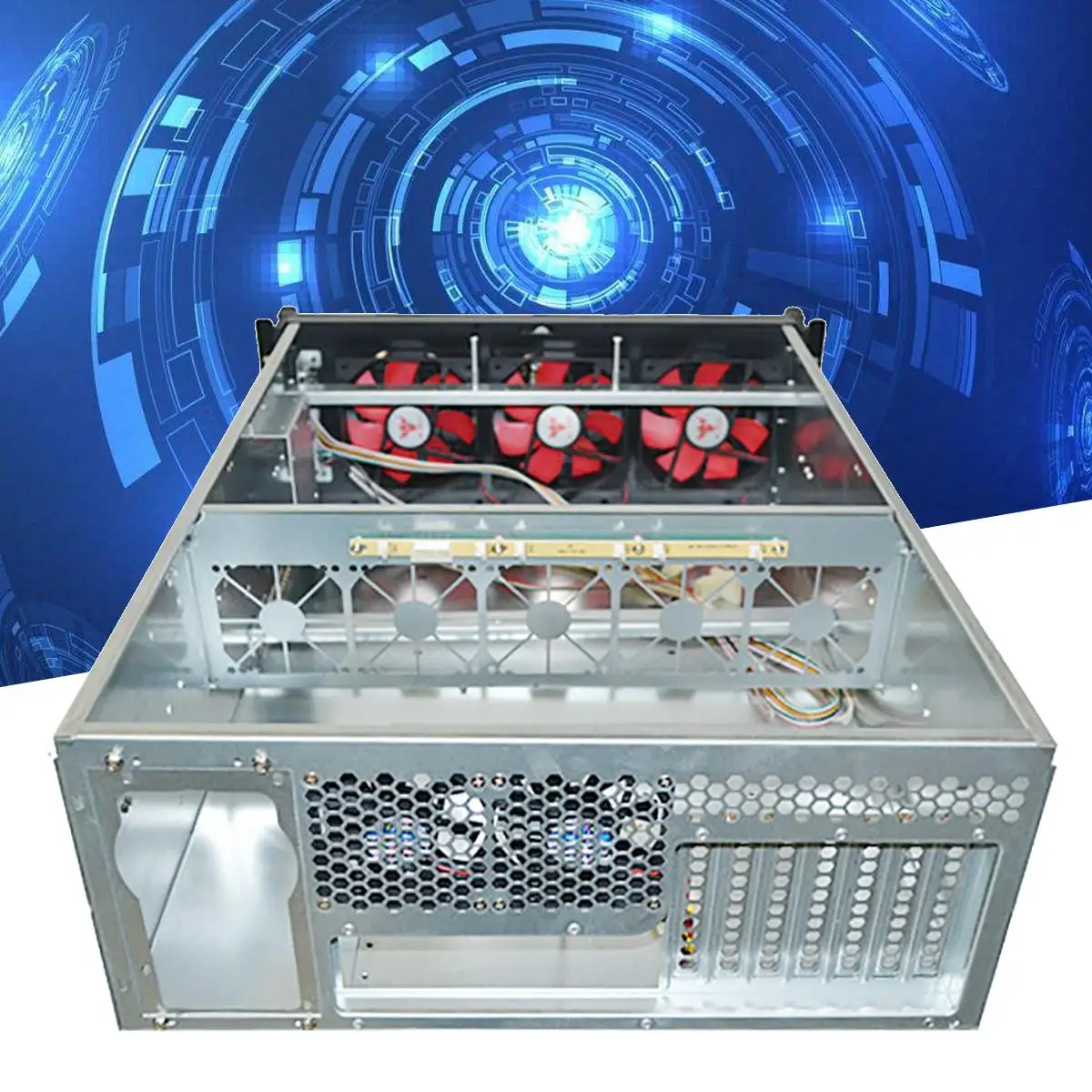 

Miner Rig Graphics Frame 6-8 GPU 4U Mining Server Fan Frame Case Ethereum ETH With 10 Lock TC