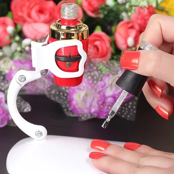 

1PCS White/Pink Nail Art Polish Holder Hands-free Anti-spill Nail Polish Bottle Holders No Mess DIY Manicure Pedicure Tools