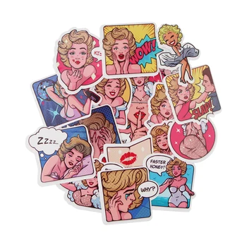 

12Set A4112 Patchfan 18pcs Cartoon Woman Toy Sticker for DIY scrapbooking album Luggage Laptop Phone Decals Sticker For Kids