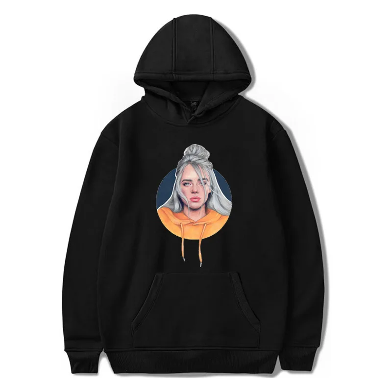 Новая весенняя Толстовка Billie Eilish с капюшоном и принтом для женщин мужчин Harajuku