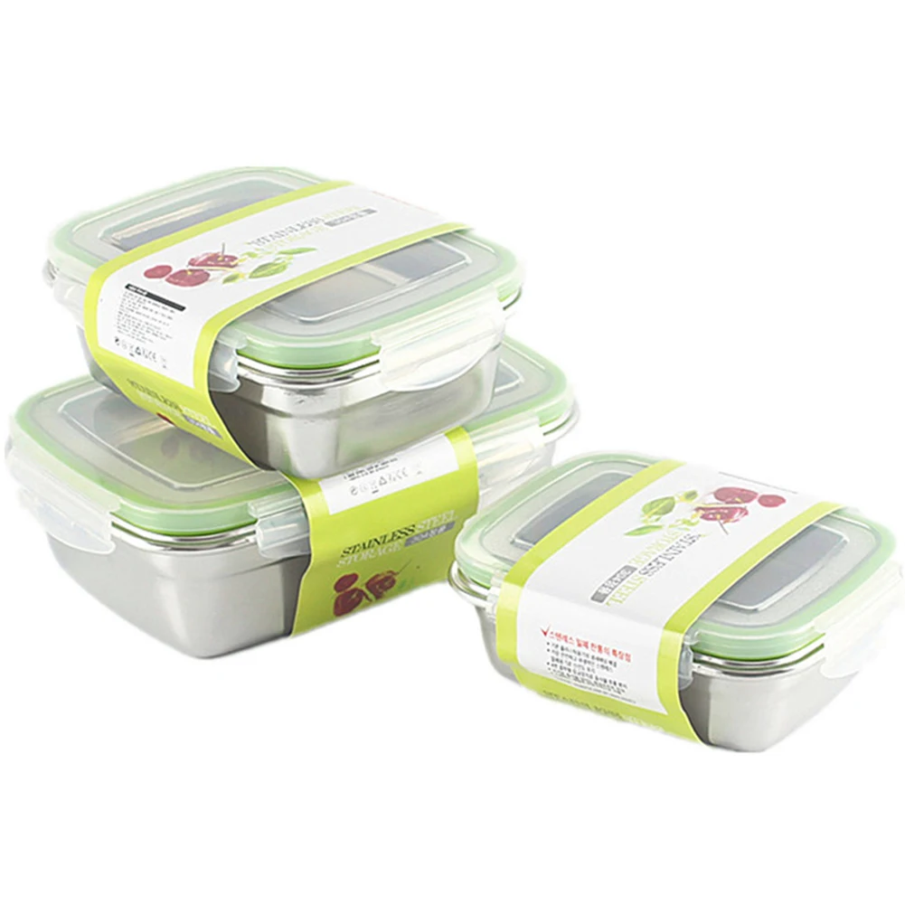 Hot 1/3Pcs 400/750/1200ml Food Storage Container Square Lunch Box Leakproof Bento