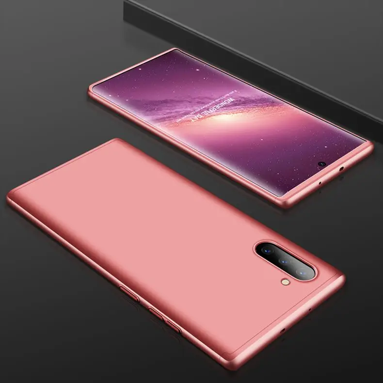Pink Чехол для samsung note 10 plus, защитный чехол для samsung Galaxy note 9 10, чехол, роскошный, 360, полный корпус, жесткий, матовый, PC - Цвет: Pink