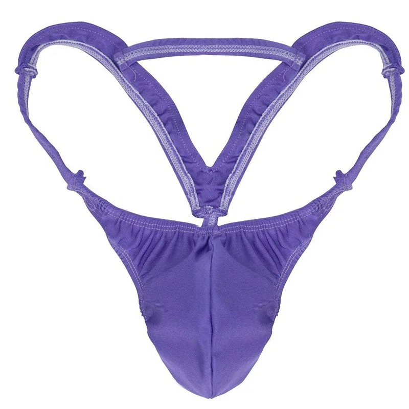 

Men Transparent Sexy Knicker Men's Temptation Sexy T-back Triangular Rear Window Low-Rise Men's T-shaped Panties 4032