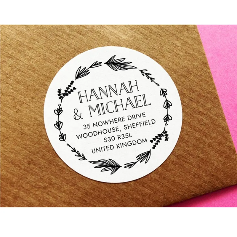 Custom Wreath Address Label, Save The Date Address Label, Business Address Labels, Rsvp Return , Circle Address Label, Return - Party Stickers & Labels - AliExpress
